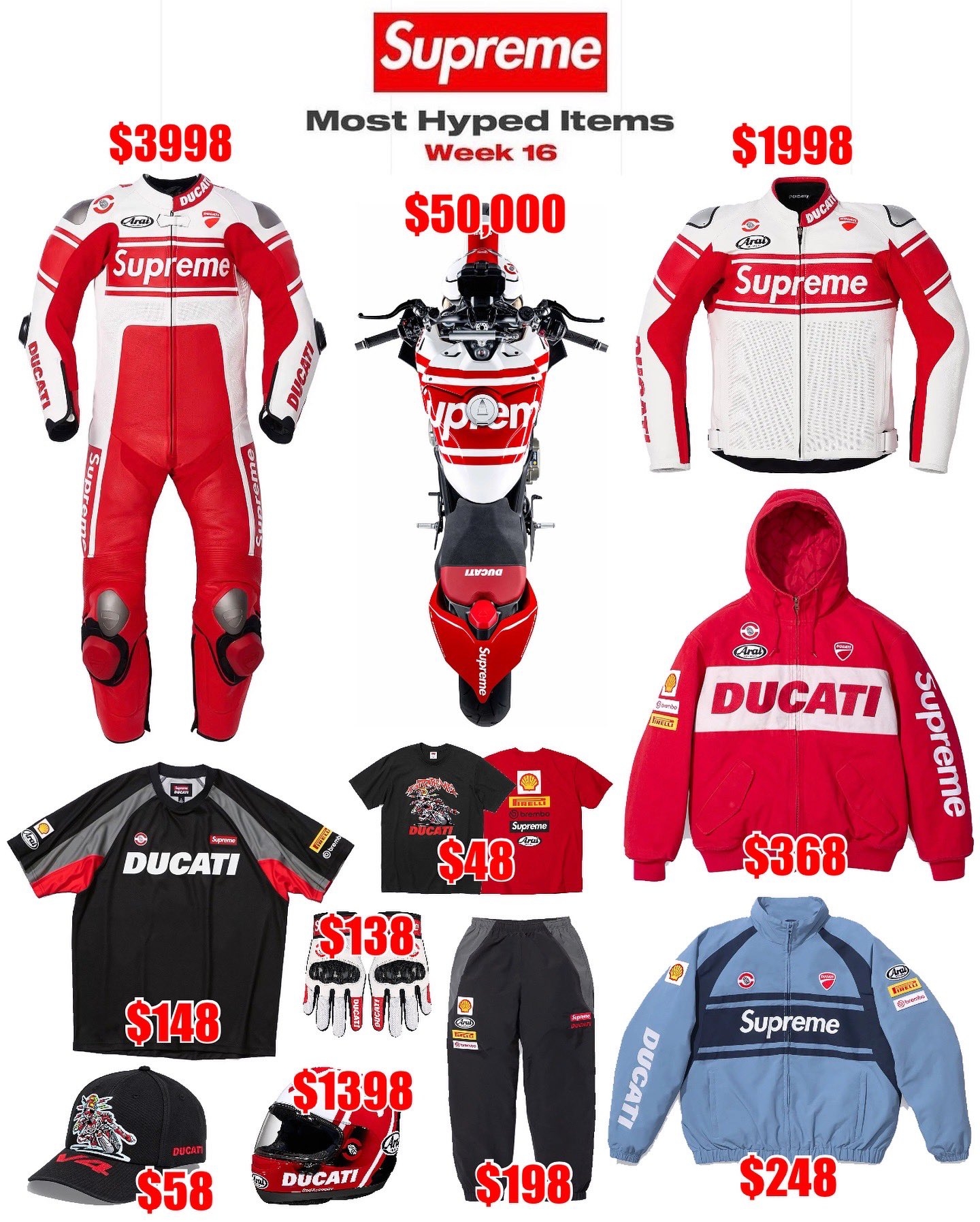 Supreme x Ducati collaboration drops online tomorrow!